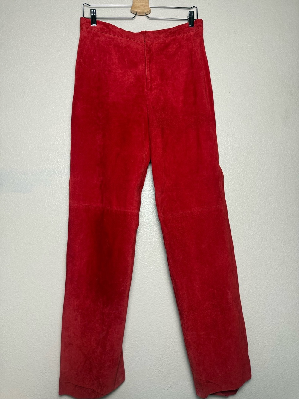 Company Ellen Tracy 100% Leather Red Suede Straight Leg Pants